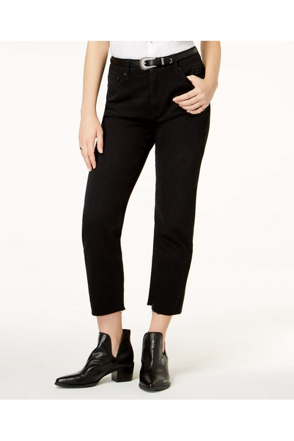 Juniors Charlie High Rise Straight Leg Jeans Black 5