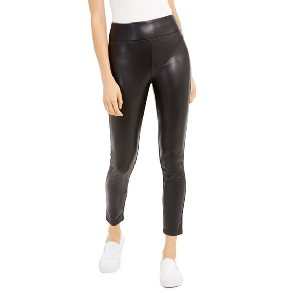 Rewash Juniors' Faux-Leather Leggings Black Size X-Small