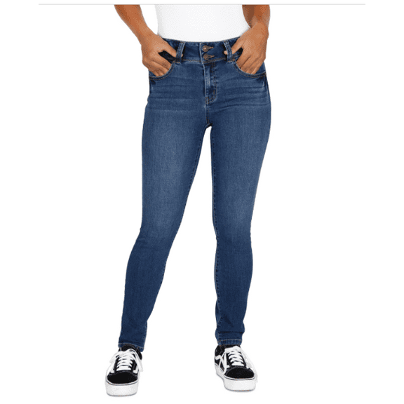 Rewash Juniors' Mid-Rise Booty-Shaping Skinny Jeans - Indigo Vintage