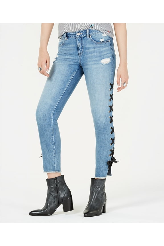 - Lace-Up Skinny Jeans - Regular - 9