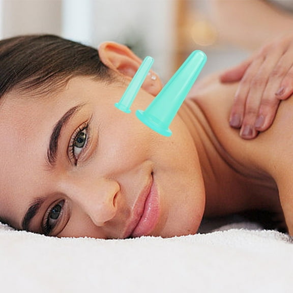 Rewenti 2-Piece Household Vacuum-Pressing Silicone Massage Cup Set - Home Cupping Device, Silicone Massage Cups for Body Massage & Cupping therapy