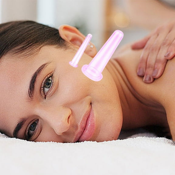 Rewenti 2-Piece Household Vacuum-Pressing Silicone Massage Cup Set - Home Cupping Device, Silicone Massage Cups for Body Massage & Cupping therapy