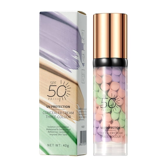 Rewenti 3-Color Correcting Face Primers Multi-Protection Isolation Cream Evens Tone Brightens Makeup Base Isolates Dirt Conceals Blemishes 40g