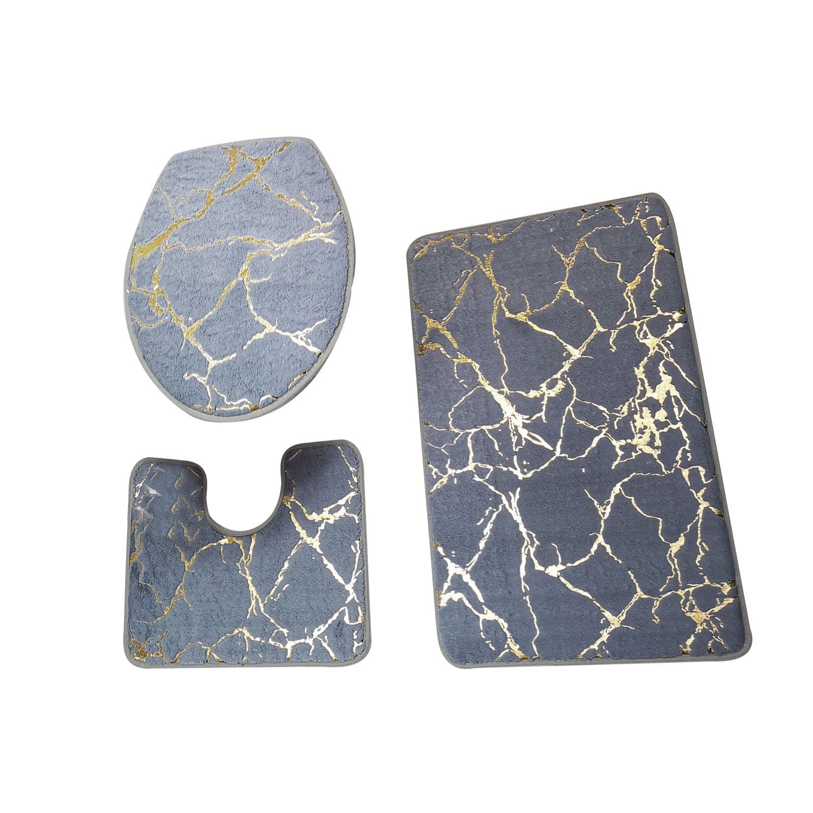 Rewenti 3PC Bathroom Carpet,Super Soft Non Slip Bathtub Carpet and ...