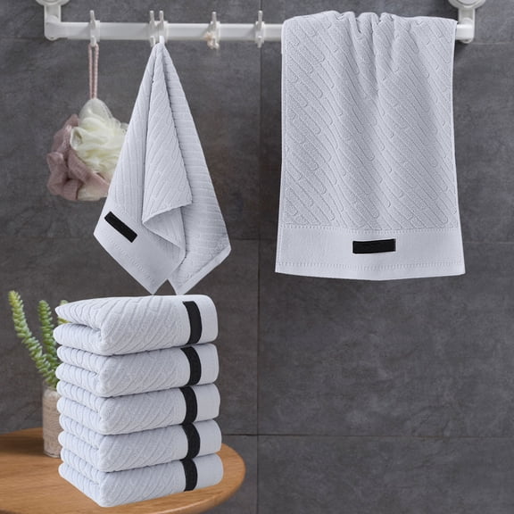 Rewenti Feledorashia 5 Piece Towel Set,Solid Color Bath Towels,Full Cotton Bath Set,Thickened Soft Towels