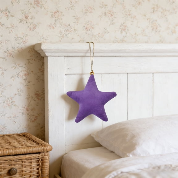 Rewenti 5PCS Boho Fabric Star Hanging Ornaments Decorative Pendants for Window, Wall, Nursery, Gift Wrapping Thoughtful Housewarming Birthday Gift