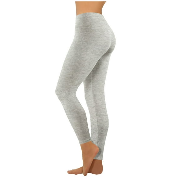 Rewenti Casual Leggings for Women Solid High Waist Wide Leg Trousers Yoga Pants Full Pants Gray 6(M)