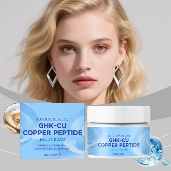Rewenti Copper Peptide Face Cream Resist-Ageing Face Cream with Copper Peptide Firming Moisturising Peptide Cream Improves Elasticity Smooths Wrinkles 100g
