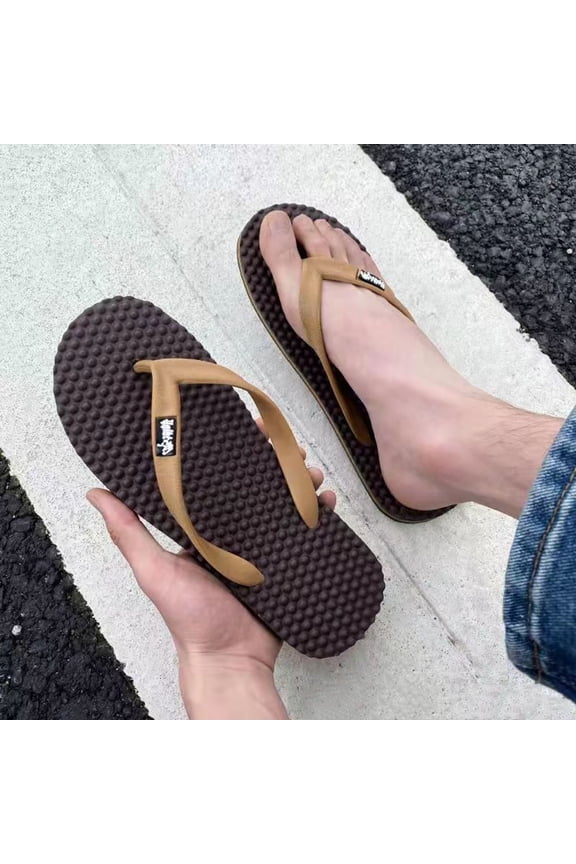 Couple's Massage Footbed Flip Flops – Lightweight EVA Non-Slip Beach Slides with Acupressure Sole for Men & Women