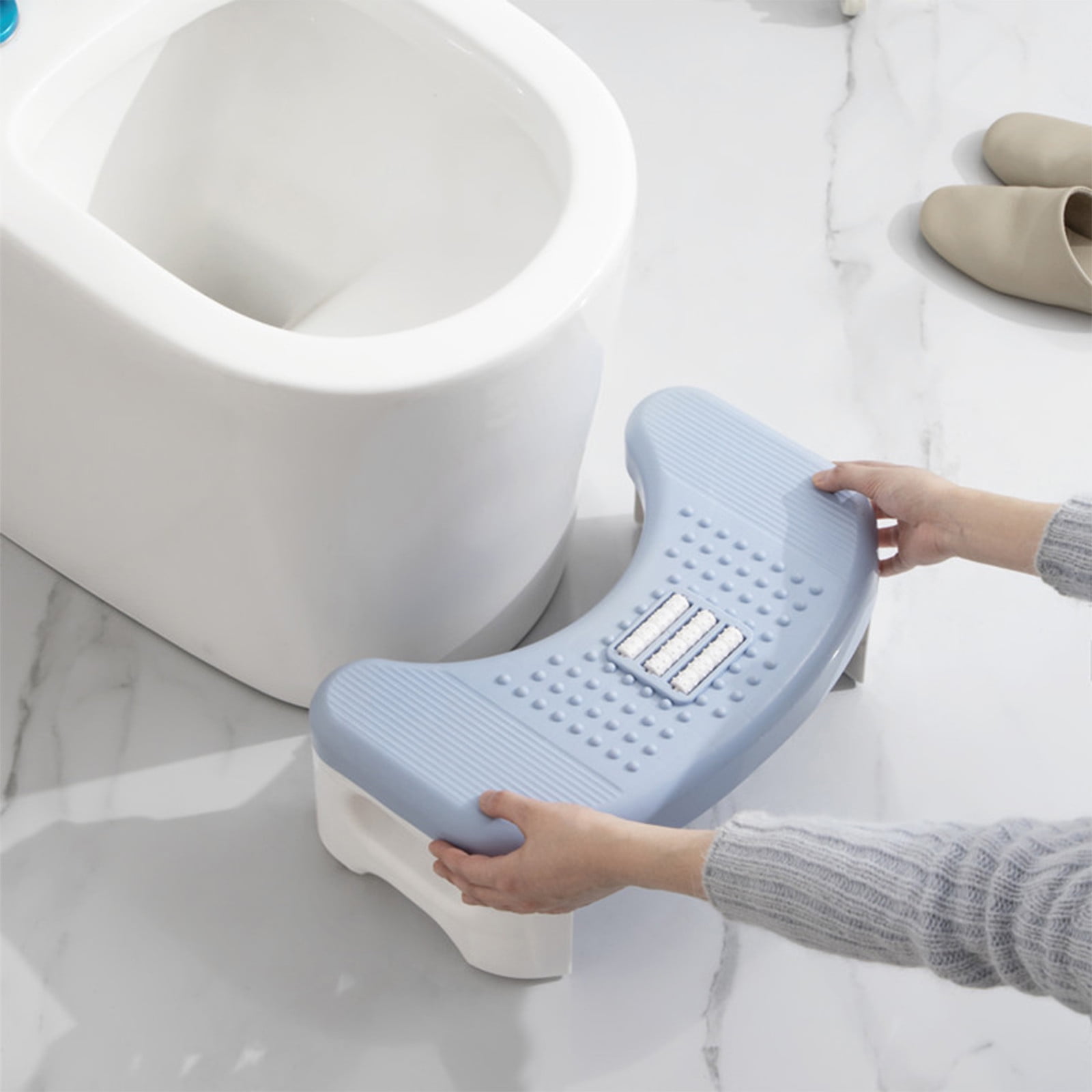 Rewenti Folding Toilet Stools for Kids & Adults Portable&Universal Squat Toilet Footrest Massage ...