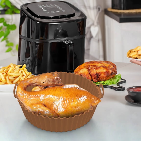 Rewenti Fryer Basket Liner for Air Fryer, Reusable Parchment Mat Replacement, No Need to Clean Fryer Accessories for Easy Cooking
