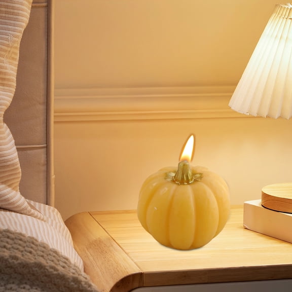 Rewenti Halloween Pumpkin Scented Candle Handmade Simulated Pumpkin Candle Ambient Graceful Aromatherapy Candle for Fall Decor Gift