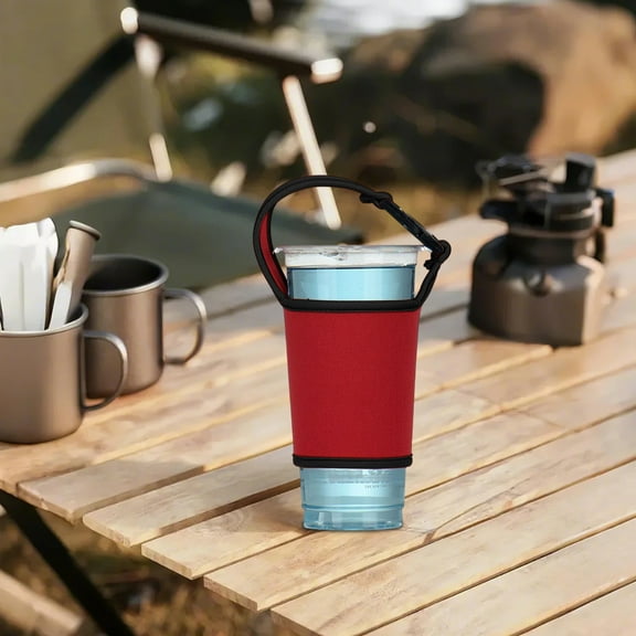 Rewenti Handheld Beverage Cup Cover Scald with Buckle and Strap Portable Cup Cover for Travel