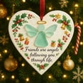 thumbnail image 1 of Rewenti Heart-Shaped Angel Christmas Ornament - Christmas Heart-Shaped Angel Friendship Ornament, Festive Angel Ornament for Christmas Tree & Home Decor, 1 of 2
