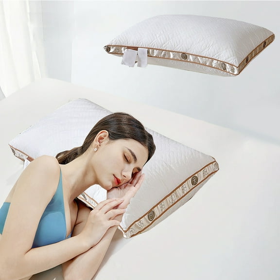 Rewenti Feledorashia Hotel Grade Pillow Soft Supportive Feathers Mattress for Back Side Sleepers Friendly Fabric Hypoallergenic Bed Pillow