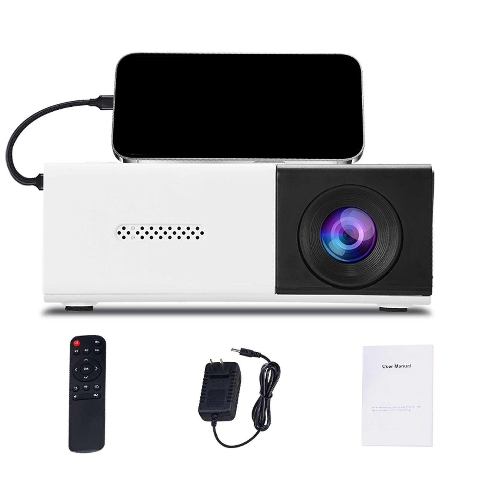 Rewenti Mini Projector Portable Automatic HD for Outdoor Indoor Movie Projector