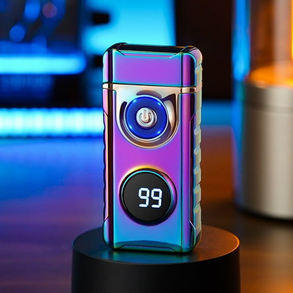 Rewenti Outdoor Windproof Lighter, USB Rechargeable Flameless Plasma Cool Lighter for Camping, Hiking, Double Arc with Power Display, Type-C Fast Charging