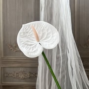 Rewenti Lulshou VALSEEL Red Anthurium Artificial Flower - Simulation Fire Cranes Palm, Perfect for Wedding Hall Arrangement & Home Decoration, Faux Flowers & Greenerys