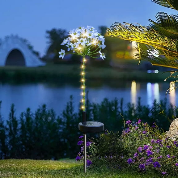 Rewenti Solar Hundred Flower Light Border LED Light Ground Plug Lamp Outdoor Waterproof Simulation Garden