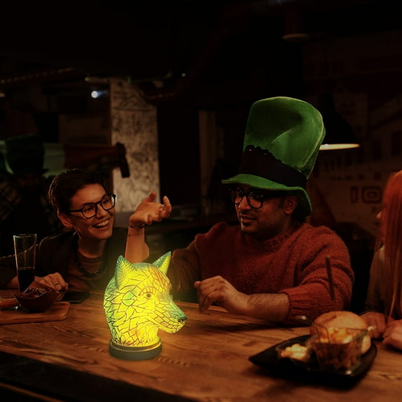 YODETEY Stained Glass Table Light,Vintage Look Colorful Accent Decor,Flat Metal Tabletop Decoration And Home Decoration Animals Table Lamp Series Clearance,Under 10