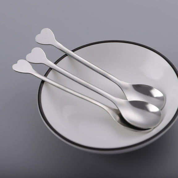 Rewenti Stainless Steel Coffee Spoon Dessert Spoon Mixing Spoon Small Round Tea Spoon