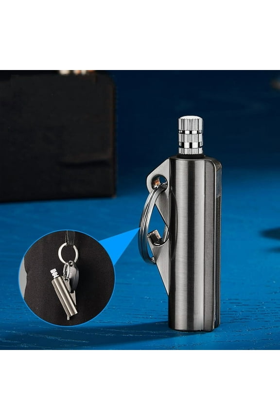 Feledorashia Waterproof 10000 Time Match Keychain Metal Lighter Compact Portable Multifunctional Match with Beer Opener Survival Tool