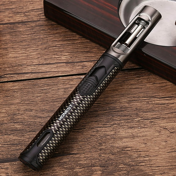 Rewenti Windproof Direct Charging Inflatable Lighter Metal Machinery Trendy Play Decompression Lighter Refillable Jet Flame