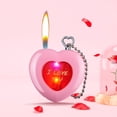 thumbnail image 1 of Rewenti Windproof Refillable Love Inflatable Lighter Keychain Pink Butane Open Flame Lighters for Key Chain Pendant Kitchen Candles, 1 of 5