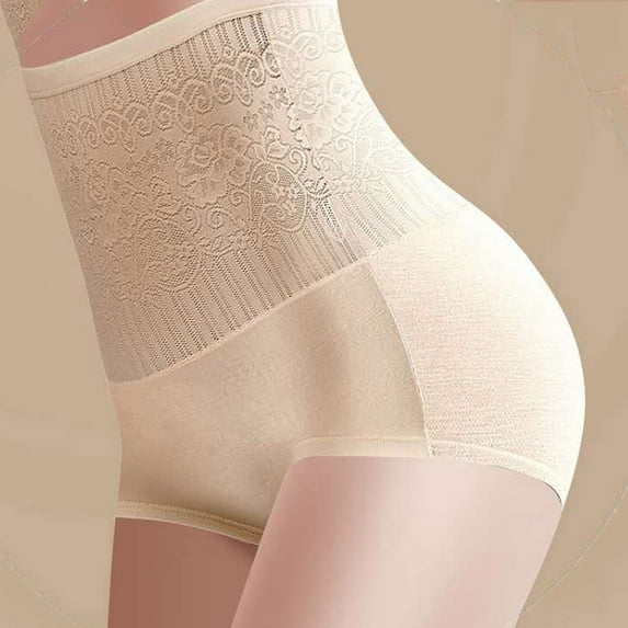 Rewenti Women's High Waist Nice Buttocks Peach Buttocks Belly-up Pants Buttocks Panties Beige 8(XXL)