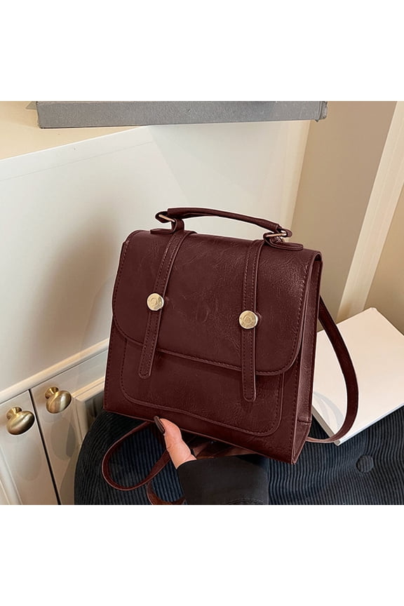 Women's Vintage Fashion Casual Backpack Korean Version Trendy Lightweight Handbag Student Schoolbag Travel Backpack