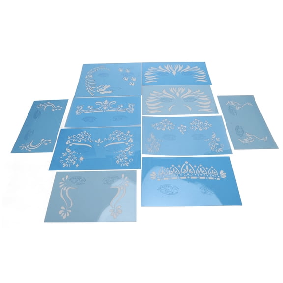 Rewera 10 Sheet Face Paint Stencil PET Holiday Halloween Makeup Face Paint Template for Stage Performance