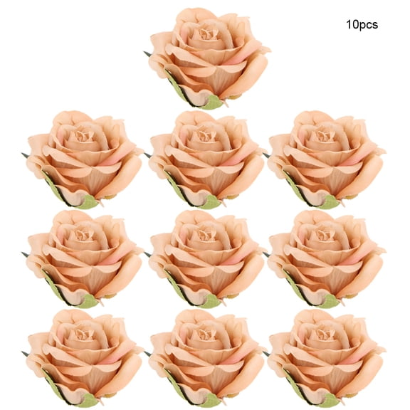 Rewera 10PCS Artificial Silk Rose Buds Flowers s DIY Flower For Dress Wedding Deep Coffee