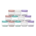 thumbnail image 1 of Rewera  12 Pcs, BPA Free, Cosmetic Sample Empty Container, Plastic, Round Pot Screw Cap Lid, Small Tiny 20g Bottle, for Make Up, Eye Shadow, Nails, Powder, Gems, Jewelry, 1 of 5