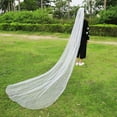 thumbnail image 1 of Rewera 3 Meters 1 Tier Long Veil Wedding Bride Party Accessory Mantilla With Comb Chapel Length White, 1 of 3