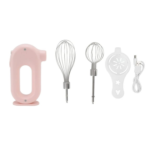 Rewera Electric Hand Mixer 3 Speeds Anti Slip Handle Design Safe Household Handheld Milk Frother Foam Maker 5V 20W Pink
