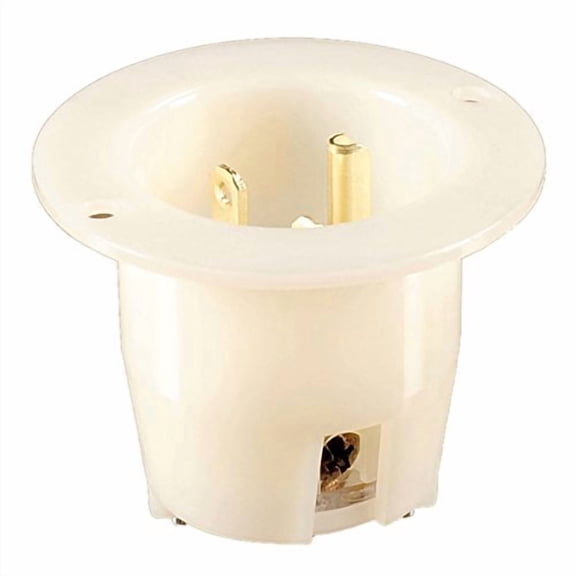 Rewireable NEMA 6-15 Flanged Inlet - Easy Assembly - Durable Nylon & Brass Construction, UL-C-UL Approved, 15A 250V. Webber WB615FI