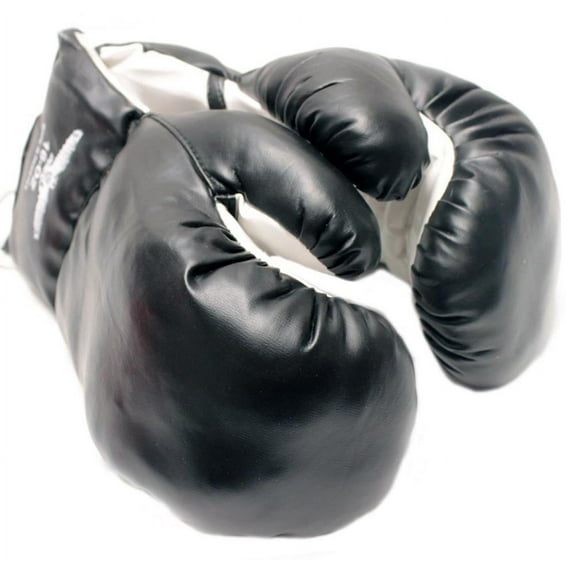 Rex Adult Quick Tie Synthetic Boxing Gloves for Fitness Training, Black, 12oz