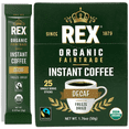 thumbnail image 1 of Rex Coffee Organic Fairtrade Decaf Freeze-Dried Instant Single-Serve Sticks, Medium Roast, 25 Count, 1 of 10