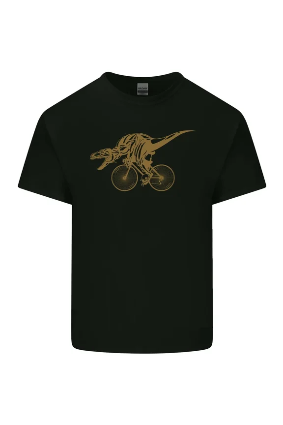 Rex Dinosaur Riding A Bicycle Cycling Graphic Light Cotton Tee Shirt Apparel,for unisex up to 5XL