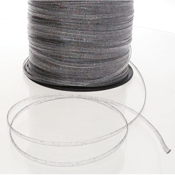 Rexlace Flat Plastic Lacing – Boondoggle String, Multisparkle, 0.092" W, 0.035” Thick, 100 Yd