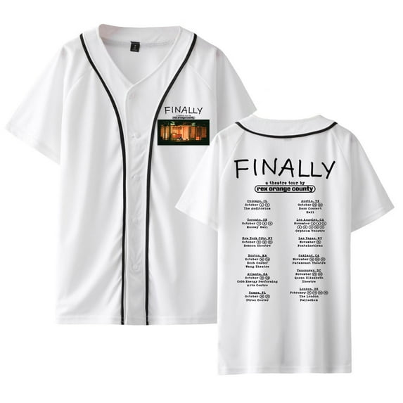 Rex Orange County FINALLY: A Theatre Tour Jersey Unisex Casual Short Sleeve Shirt Baseball Jersey