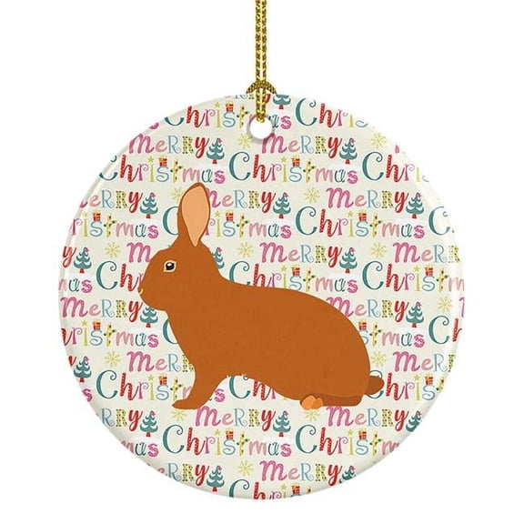 Rex Rabbit Christmas Ceramic Ornament 2.8 in x 2.8 in