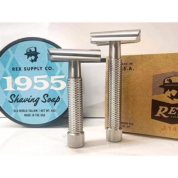 Rex Supply Sentry Slant XL Three Piece Stainless Steel Double Edge Razor