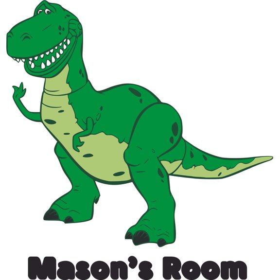 Rex Toy Story Series Characters Customized Wall Decal - Custom Vinyl Wall Art - Personalized Name - Baby Girls Boys Kids Bedroom Wall Decal Room Decor Wall Stickers Decoration Size (30x30 inch)