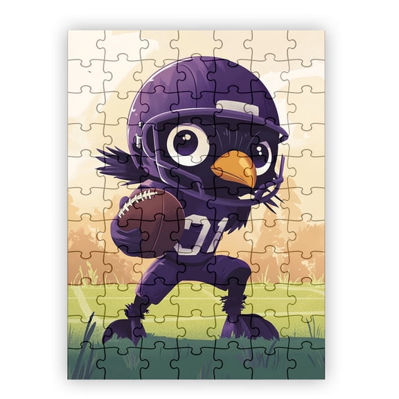 Rex the End-Zone Raven Jigsaw Puzzle by Dancing Littles Jungle - 88 Pieces