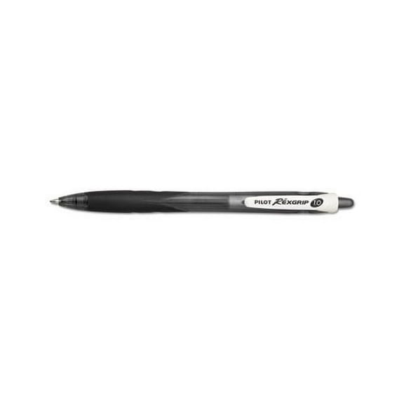 RexGrip BeGreen Retractable Ballpoint Pen Medium 1mm, Black Ink/Barrel, Dozen