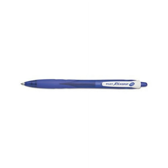 RexGrip BeGreen Retractable Ballpoint Pen Medium 1mm, Blue Ink/Barrel, Dozen