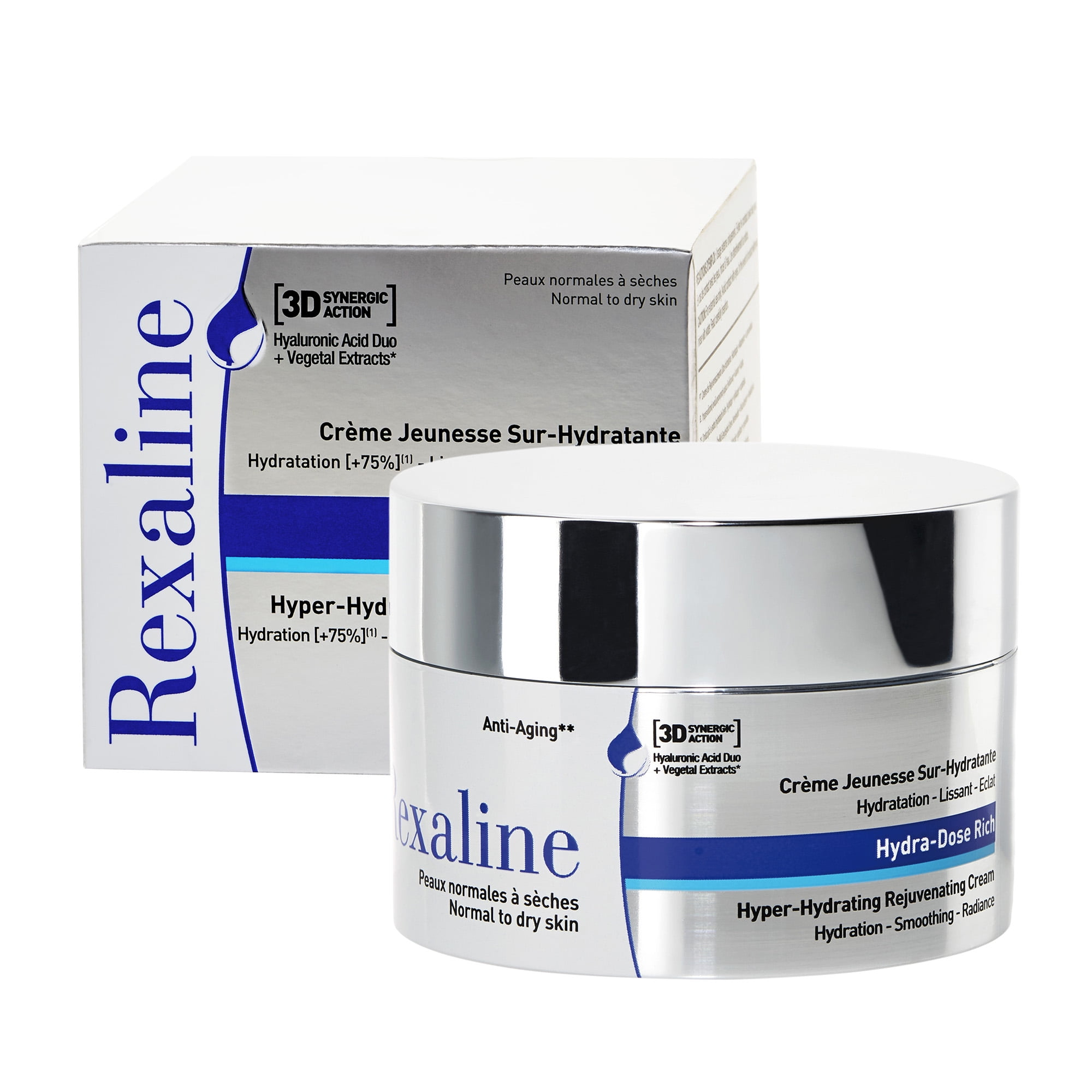Rexaline 3D Hydra-Dose Rich Hyaluronic Acid Cream For Dry Skin, 1.7 Oz