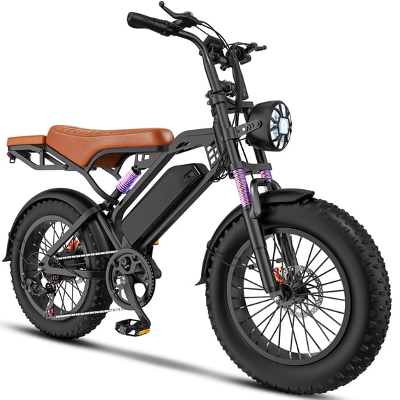 Rexei Yeki 1500W Off-Road Electric Bike for Adults, 48V 18AH Removable Battery, 20" Fat Tire Ebike with Passenger Seat, 5-Speed Transmission, Dual Disc Brakes & Spring Suspension