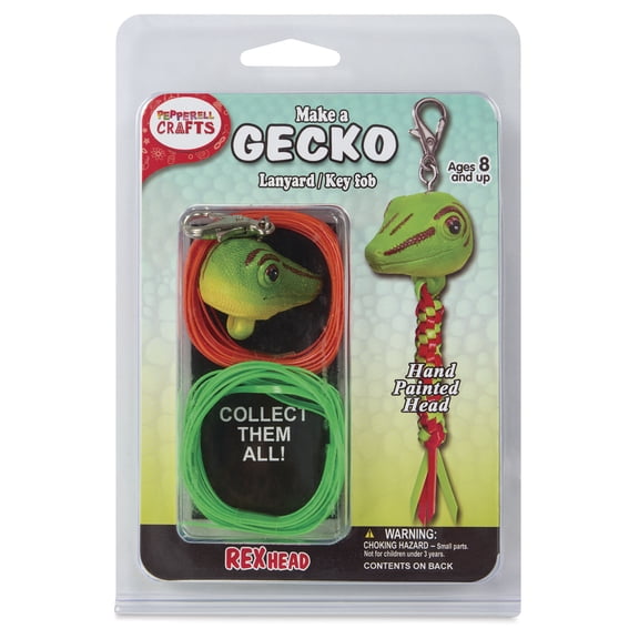 Pepperell Rexlace Rex Head Key Chain Kit - Gecko